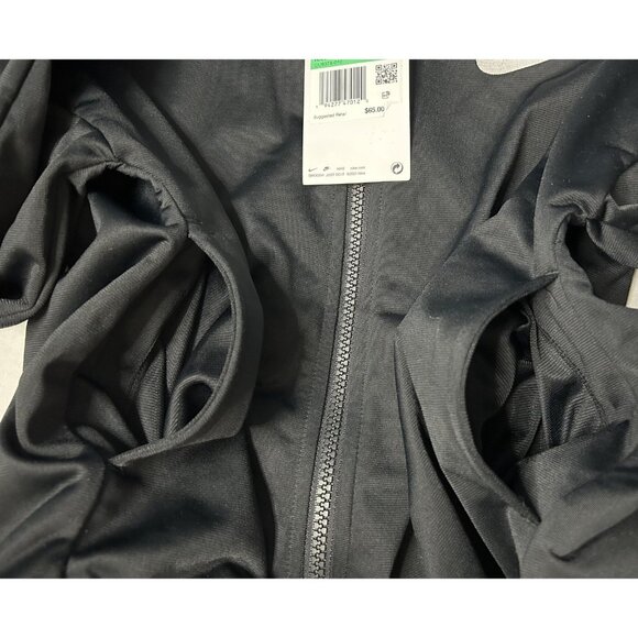 Nike Jacket Youth XL Black White Logo Swoosh Track Full Zip CU8374 Lightweight - Picture 10 of 12